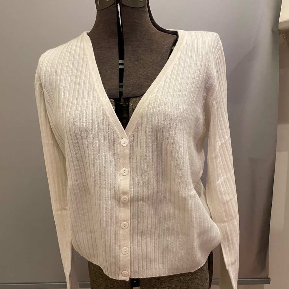 White cashmere cardigan